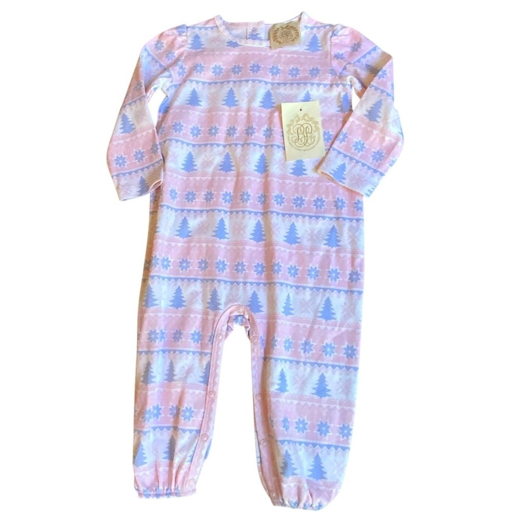 Beaufort Bonnet Penny's Playsuit Fairisle Flurries Pink 12-18M Girls NWT